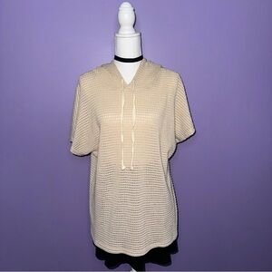 BiBi Oatmeal Waffle Knit Hooded Top